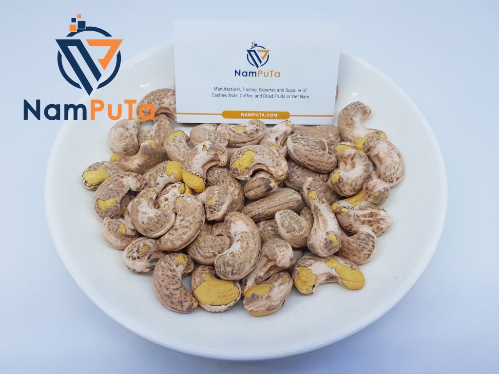 A180 Roasted Salted Cashew Nuts NamPuTa Joint Stock Company export Viet nam